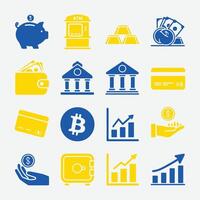 Essential Banking and Investment Icons for Infographics and UI vector