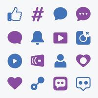 Modern Social Platform Icons for Apps and Websites vector