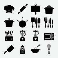 Modern Culinary and Utensil Icons for Apps and Websites vector