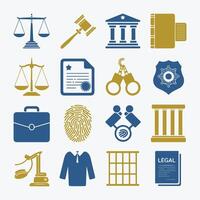 Law and Justice Icons Set for Digital and Print Projects vector