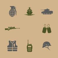 Modern Army and Defense Icons for Apps and Websites vector