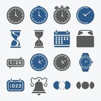 Modern Clock and Watch Icons for Apps and Websites vector