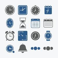 Time and Clock Icons Set for Digital and Print Use vector