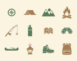 Outdoor and Camping Icons Set for Digital and Print Use vector