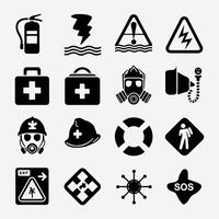 Disaster and Emergency Icons Set for Digital and Print Use vector