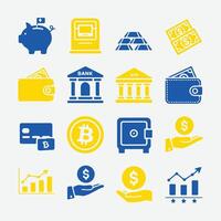 Modern Financial and Money Icons for Apps and Websites vector