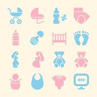 Modern Parenthood and Infant Icons for Apps and Websites vector
