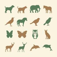 Animal Silhouette Icons Set Elegant and Timeless for Digital Use vector