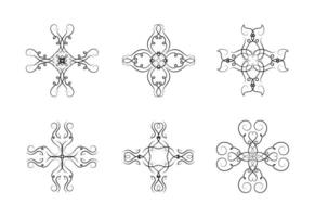 Borders Elements Set Collection Art Ornament Design on Black and White Colour vector