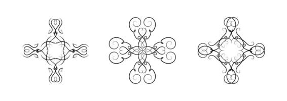 Borders Elements Set Collection on Black and White Colour vector