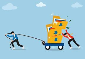 Storage folders for document archives. Business owners pull data folders, document ideas, file administration, and document file grouping into archive folders. Document discovery ideas or compression vector