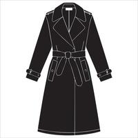 Dramatic and Flowing Robe-Style Coat Silhouette vector