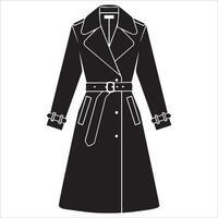 Elegant Flowing Robe Coat Silhouette Design vector