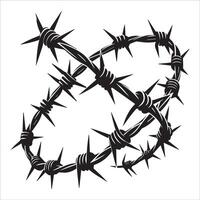 Rustic Barbed Wire Silhouette Concept vector