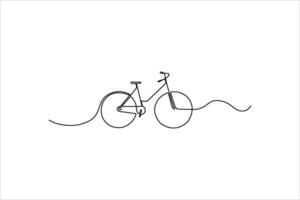 Minimalist line drawing of a bicycle on a white background emphasizing simplicity vector