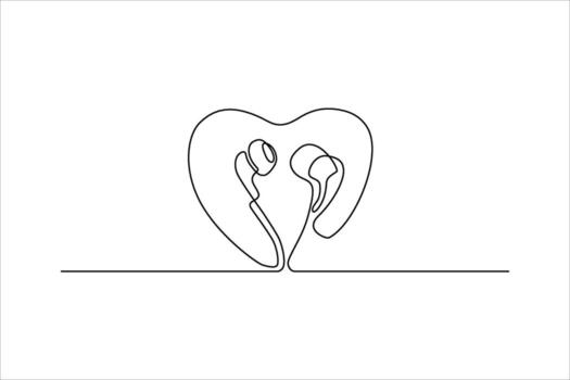 resumen línea dibujo de dos cifras formando un corazón forma en un minimalista antecedentes vector