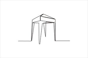 Minimalistic line drawing of a contemporary gazebo structure on a plain background vector