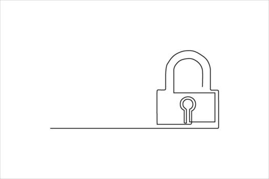 Simple outline of an unlocked padlock on a white background, symbolizing security vector