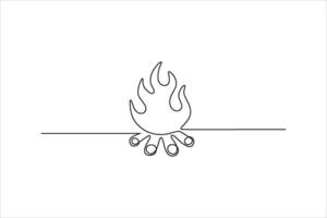 Abstract illustration of a campfire with flames and stylized logs on a white background vector