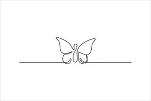 Minimalistic line drawing of a butterfly, symbolizing transformation and beauty vector