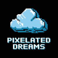 Pixelated Dreams T Shirt Design Pixelated Cloud vector