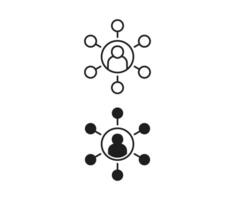People social network connection icon. Social media and digital communication symbol vector