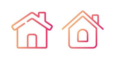 Gradient house icon outline symbol for ui, real estate vector
