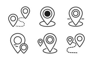 Navigation and map pointer icon. Outline gps location markers illustration vector