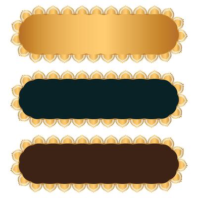 Set of luxury golden arabic islamic banner title frame text box background