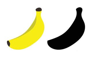 Simple banana illustration in yellow and black. vector