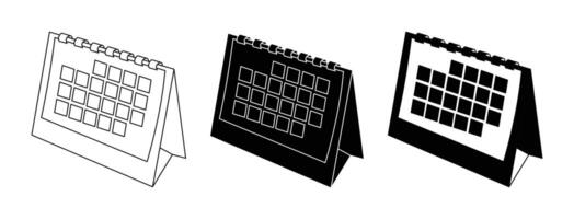 Simple Black and White Desk Calendar Illustrations vector