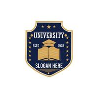 Prestigious University Badge, Insignia Symbolizing Knowledge and Honor Logo Design vector