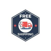 Free Delivery, free shipping. Delivery banner with delivery badge seal label design vector