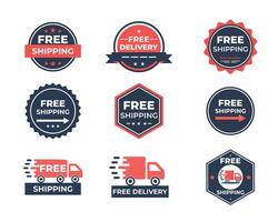 Collection of Express Shipping and E commerce Fast Delivery Stickers, Free Shipping and Delivery Badges Pack vector