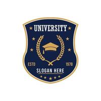 Prestigious University Shield Design Badge, Innovation, and Leadership for a Brighter Future Badge Design Logo Icon vector