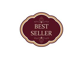 Elegant Best Seller Label with a Vintage Frame and Classic Badge Design Logo Icon Design vector