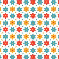 Floral pattern with colorful flowers on a white background vector