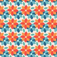 A colorful pattern with flowers on it vector