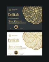 Certificate of achievement template with vintage gold border design template vector
