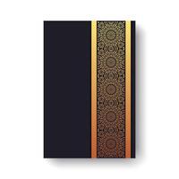 cover of elegant pattern motif art in gold color. vector