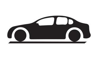 Black car silhouette of automobile isolated on white background. vector
