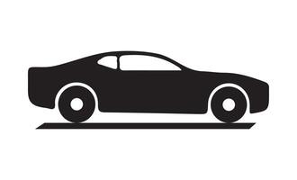 Car icon. Black silhouette of automobile isolated on white background. Flat design style eps 10 vector