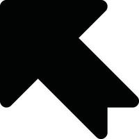 PrintSilhouette of an arrow pointing in an upward diagonal direction on a white solid background. for icon used. vector
