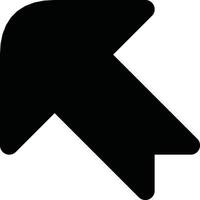 Silhouette of an arrow pointing in an upward diagonal direction on a white solid background. vector