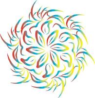 Colorful Abstract Mandala Design with Flowing Patterns and Floral Shapes vector
