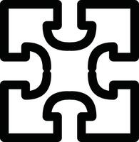 Abstract Black and White Connected Puzzle Piece Design Symbolizing Unity and Collaboration vector