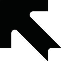 Minimalistic black left-slanted upward arrow symbol on a clear white background, ideal for navigation or directional designs in digital and print platforms. vector