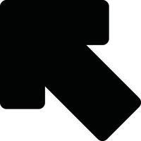 Black Arrow Pointing Upward to the Left on a White Background vector