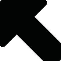 Simple Black Upward Left Arrow Icon on White Background vector