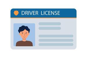 The identification card of the male car driver with a photo. Plastic identification card. illustration of the identity document of the driver of the vehicle.A business card that demonstrates vector